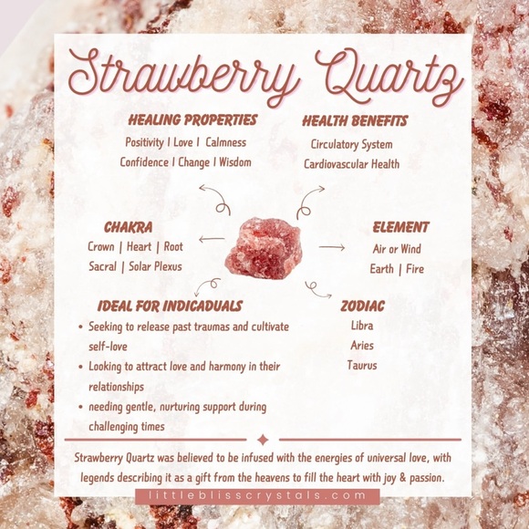 Strawberry Quartz Crystal Stretch Bracelet Medium Natural Gemstone Healing - Picture 2 of 4